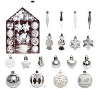 Lot de 73 boules de Noël avec mini éléments de maison peints à la main pour décoration de vacances traditionnelles (B)
