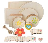 Lot de 73 Plaques en bois non traité, Planches en bois pour l'artisanat | Pyrogravure planches, Cœur, Ronds, Carrés décoration en boiss, Planche en bricolage pour pyrogravure, peinture