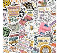 Lot de 75 Autocollants Inspirants pour Femmes - Messages Positifs - Imperméables, Finition Mate - Stickers Motivation pour Journal Intime, Carnet, PC Portable, Bouteille d'Eau (Style B-75 pièces)