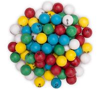 Lot de 75 balles de bingo multicolores de 1,9 cm - Balles en plastique pour cages de bingo et tombolas - Compatible avec les cages de la plupart des grandes marques