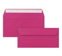 Lot de 75 enveloppes à lettre DIN long - Rouge Amarena nervuré - 110 g/m² - 11 x 22 cm - Très indéformables - Fermeture adhésive - Marque de qualité : FarbenFroh by Gustav Neuser
