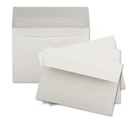 Lot de 75 enveloppes à lettres - DIN C6 - Crème - Doublées avec doublure en soie blanche - 11,4 x 16,2 cm - Enveloppes pour cartes de vœux - 100 g par m² - Fermeture adhésive
