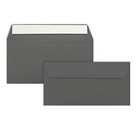 Lot de 75 enveloppes à lettres - DIN long - Anthracite - 110 g/m² - 11 x 22 cm - Très indéformables - Fermeture adhésive - Marque de qualité : FarbenFroh by GUSTAV NEUSER