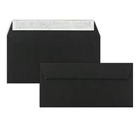 Lot de 75 enveloppes à lettres - DIN long - Noir - 110 g/m² - 11 x 22 cm - Très indéformables - Fermeture adhésive - Marque de qualité : FarbenFroh by GUSTAV NEUSER