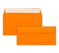 Lot de 75 enveloppes à lettres - DIN long - Orange - 110 g/m² - 11 x 22 cm - Très indéformables - Fermeture adhésive - Marque de qualité : FarbenFroh by GUSTAV NEUSER