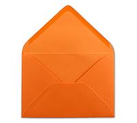 Lot de 75 enveloppes - Format C6 - Orange - 11,4 x 16,2 cm - 120 g/m² - Fermeture humide - Sans fenêtre pour invitations de votre agent Glüxx