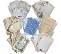 Lot de 75 feuilles de papier pour scrapbooking - AIFUDA - Bords en dentelle - Style vintage - Texturé - Assortiment de papier texturé pour journal, décoration, décoration murale