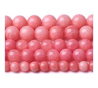 Lot de 75 perles en pierre naturelle de jade rose, rhodochrosite et calcédoine, 10 mm, pour la fabrication de bijoux, bracelets, 2 brins
