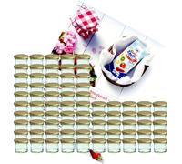 lot de 75 pots à confiture 125 ml Pot à confiture To 66 couvercle doré