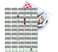 lot de 75 pots à confiture en verre To 66, couvercle argenté, livret de recettes inclus