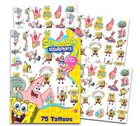 Lot de 75 tatouages temporaires Bob l'éponge pour enfants et adultes - Lot de 75 tatouages Bob l'éponge pour sacs à friandises et plus encore