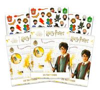 Lot de 75 tatouages temporaires Harry Potter pour enfants et adolescents (accessoires de costume Harry Potter)