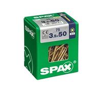 Lot de 75 vis acier tête fraisée pozidriv SPAX, Diam.3.5 mm x L.50 mm
