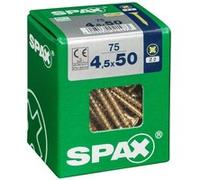 Lot de 75 vis acier tête fraisée pozidriv SPAX, Diam.4.5 mm x L.50 mm G