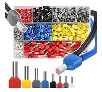 Lot de 750 embouts doubles de 0,5 à 10 mm², embouts de câble à double extrémité (0,5 à 10 mm²), avec boîte à cosses isolantes, ensemble de cosses de câble pour connecter les câbles.