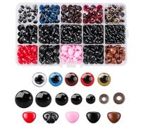 Lot de 752 yeux de sécurité pour animaux au crochet, yeux et nez Amigurumi Yeux de poupée Yeux bouton pour animaux en peluche au crochet 5-12 mm