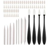 Lot de 76 estompes et estompeurs de papier pour dessin, pastels à l'huile avec têtes de rechange, stylos éponges, outils de dessin pour mettre en évidence l'ombrage