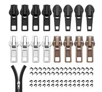 Lot de 76 tirettes de rechange pour fermeture éclair, kit de réparation de fermeture éclair, amovible et amovible, taille 5, lot de 76 pièces di Cremallera Reparación, Cierre Cremallera Reemplazo,