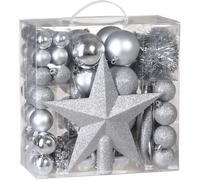 Lot de 77 boules et décorations de Noël intérieur décoration sapin Boules pour sapin étoiles
