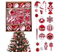 Lot de 78 boules de Noël résistantes à la rupture - pour mur, chambre, salon, intérieur, extérieur, cuisine, vacances, hiver