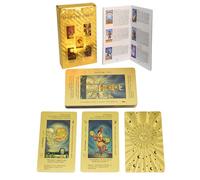 Lot de 78 Cartes de Tarot en Feuille d'or avec Guide de 36 Pages, PVC, imperméable et Anti-Plis, Jeu de Cartes de Tarot Classique pour débutants et Joueurs Professionnels, Jeu révélateur de l'avenir