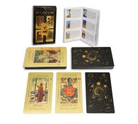 Lot de 78 Cartes de Tarot en Feuille d'or avec Guide de 36 Pages, PVC, imperméable et Anti-Plis, Jeu de Cartes de Tarot Classique pour débutants et Joueurs Professionnels, Jeu révélateur de l'avenir