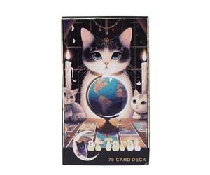 Lot de 78 cartes de tarot pour chat, cartes de tarot en papier enduit, cartes de tarot imprimées claires, cartes de tarot artistiques avec imprimés de chats, jeux de tarot amusants pour amis