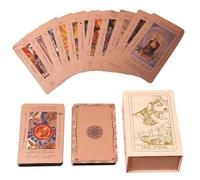 Lot de 78 cartes mystiques classiques avec guide Book - Design or rose - Pour débutants et professionnels