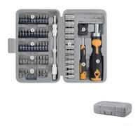 Lot de 78 embouts de tournevis magnétiques et douilles avec poignée à cliquet, extension d'arbre flexible, pour outils en acier CR-V pour réparation à domicile dans un étui de rangement