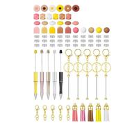 Lot de 78 stylos à bille perlés avec perles, pompons et crochet porte-clés, papeterie de bureau pour fête de Noël, fournitures de bureau