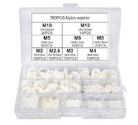 Lot de 780 rondelles plates en nylon 9 tailles assorties pour une utilisation dans les assemblages mécaniques, plomberie et électroniques