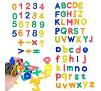 Lot de 79 lettres et chiffres magnétiques pour enfants, aimants de l'alphabet minuscules majuscules avec symboles - Aimants de réfrigérateur éducatifs pour tout-petits en orthographe préscolaire
