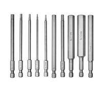 Lot de 8/10 embouts de tournevis 6,35 mm Longueur de la tige Alliage Acier Foret de perceuse .5-H12 Tournevis