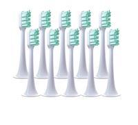 Lot de 8/10 têtes de brosse à dents de rechange, compatibles avec les brosses à dents électriques soniques Xiaomi T300 et T500, avec embouts souples.(10 green)