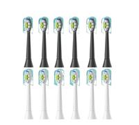 Lot de 8/12 têtes de brosse à dents de rechange compatibles avec les têtes de brosse à dents électriques Philips Sonicare 4100 6500 6100 7500 5(6White 6Black)
