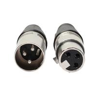 Lot de 8 à 32 connecteurs 3 broches mâles et femelles for microphone, câbles audio, adaptateurs de connecteur(32PCS)