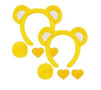 Lot de 8 accessoires de costume d'ours pour adulte, costume d'ours mignon avec oreilles d'ours, bandeau, queue de pompon et patch en forme de cœur en feutre en forme de cœur, bandeau oreilles d'ours