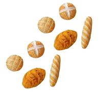 Lot de 8 accessoires de décoration de maison de poupée miniature 1/12, 4 différents types de pain pour maison de poupée miniature, mélange de résine, accessoires de décoration de maison de boulangerie