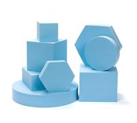 Lot de 8 accessoires de fond photo cosmétiques en mousse géométrique carrée, bleu