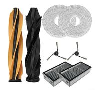 Lot de 8 accessoires de rechange pour aspirateur Mobius 60, 2 brosses principales + 2 brosses latérales + 2 filtres + 2 serpillères