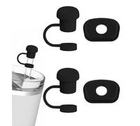 Lot de 8 accessoires pour tasse Stanley, bouchon anti-déversement en silicone et gaine de protection avec couvercle à paille pour gobelet Stanley H2.0 590 ml, 850,5 g, 120 ml, noir