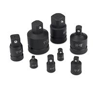 Lot de 8 adaptateurs de convertisseur de douilles à chocs 1/4" 3/8" 1/2" 3/4" 1" avec un boîtier en plastique rouge