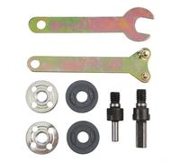 Lot de 8 adaptateurs de mandrin de 6 mm et 10 mm pour meuleuse d'angle et perceuse, tige de connexion en métal avec écrous à bride et clé