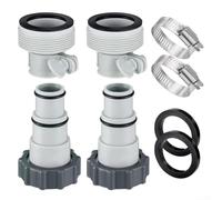 Lot de 8 adaptateurs de tuyau en PVC pour systèmes de piscine Intex avec tuyau de 3,2 cm et 3,8 cm vers valve plongeur conversion filetage