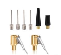 Lot de 8 adaptateurs de valve en métal pour pompe Bosch EasyPump et la plupart des compresseurs d'air portatifs prenant en charge les besoins de gonflage de la boule de pneu et du lit pneumatique