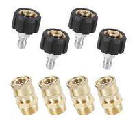Lot de 8 adaptateurs pour nettoyeur haute pression - M22-14 mm vers 1/4" - Raccord rapide en laiton 1500 PSI - Raccord rapide Quick Connect pour tuyau haute pression - Compatible avec lance-eau haute
