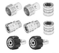 Lot de 8 adaptateurs robustes pour nettoyeur haute pression M22 14 mm à connexion rapide, résistants aux fuites, pour des tâches de nettoyage puissantes