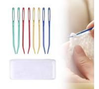 Lot de 8 aiguilles à repriser pour tapisserie à repriser, grand chas avec tube de rangement en aluminium (8 pièces, taille unique)