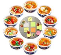 Lot de 8 aimants décoratifs Amusants pour réfrigérateur 3D en PVC - Simulation de Cartes Alimentaires Ramen et décoration de la Maison pour Cuisine, Bureau, Tableau Blanc, casier, Photo, Menu