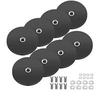 Lot de 8 aimants en néodyme caoutchoutés Ø 43 mm avec filetage M6, force d'adhérence de 10 kg, aimants ronds en caoutchouc avec filetage pour vis, œillet ou crochet